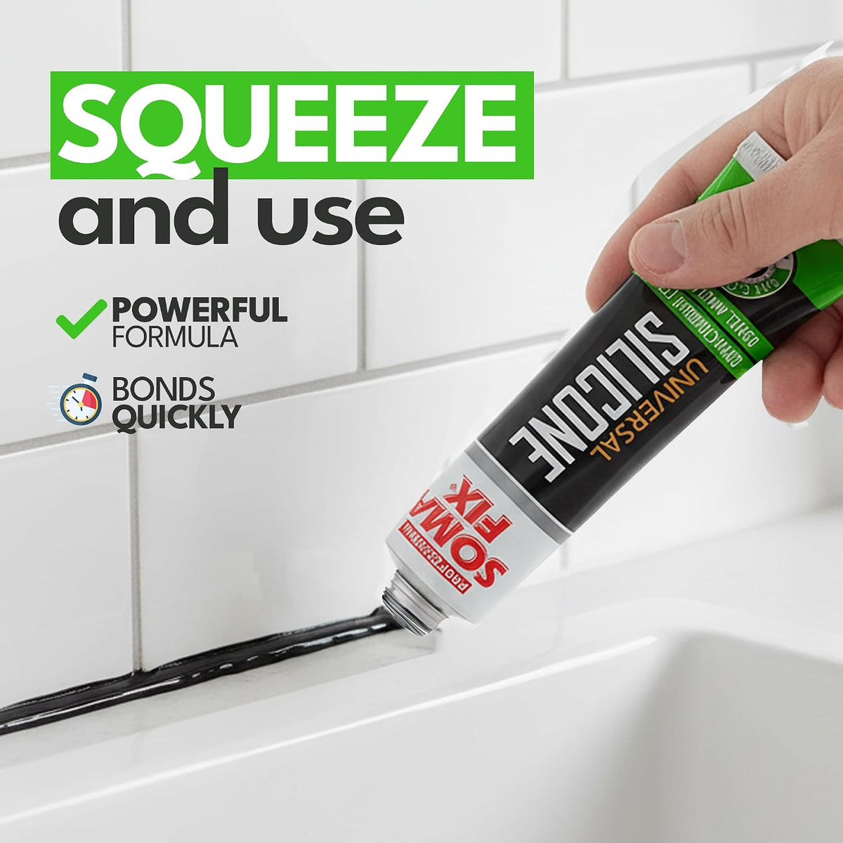 Black Silicone Sealant (No Gun Required) Flexible & Waterproof Sealant