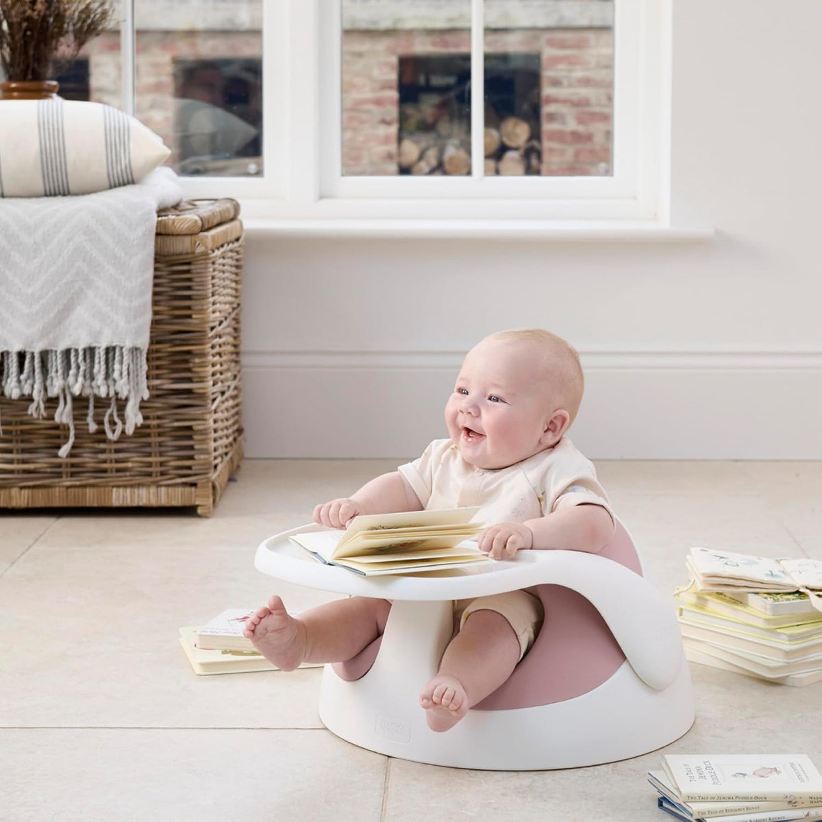 Mamas & Papas Baby Snug Floor Seat and Activity Tray - Blossom (Pink)