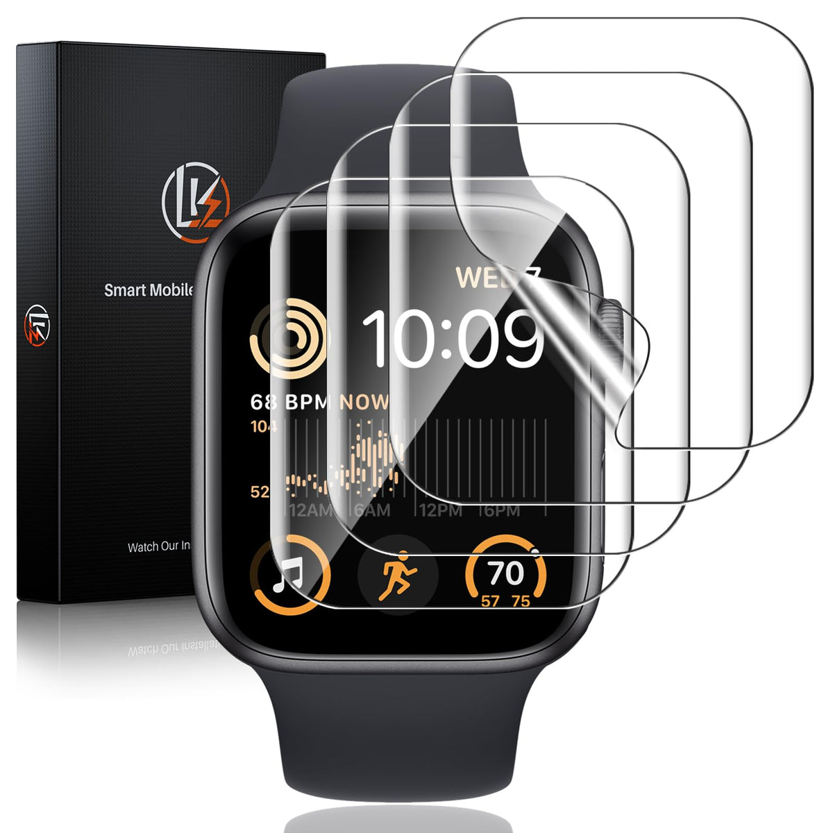 LK 6 Pack for Apple Watch Series 12/11/10 42mm Screen Protector