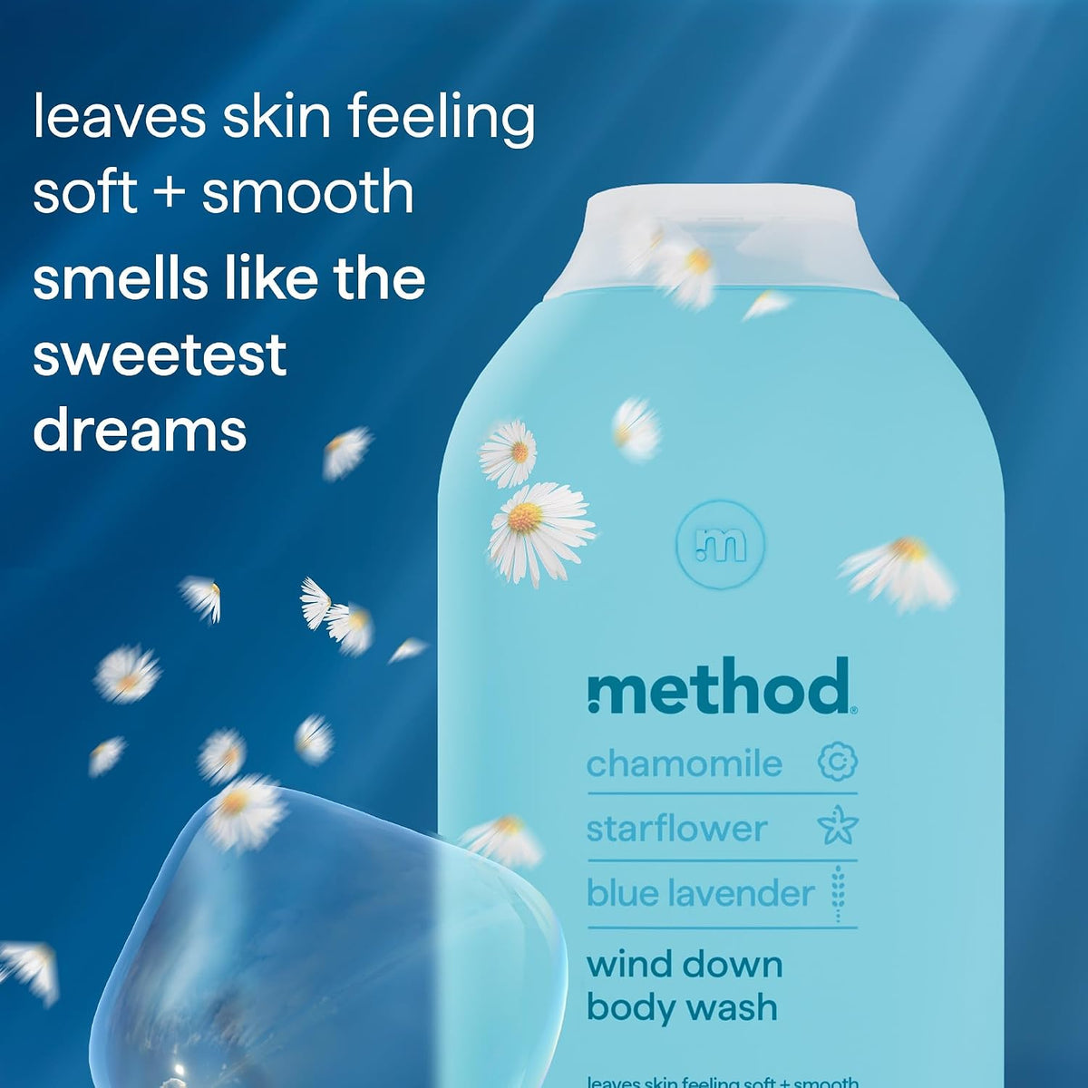 Method Wind Down Body Wash, Chamomile & Blue Lavender, Shower Gel, 532ml