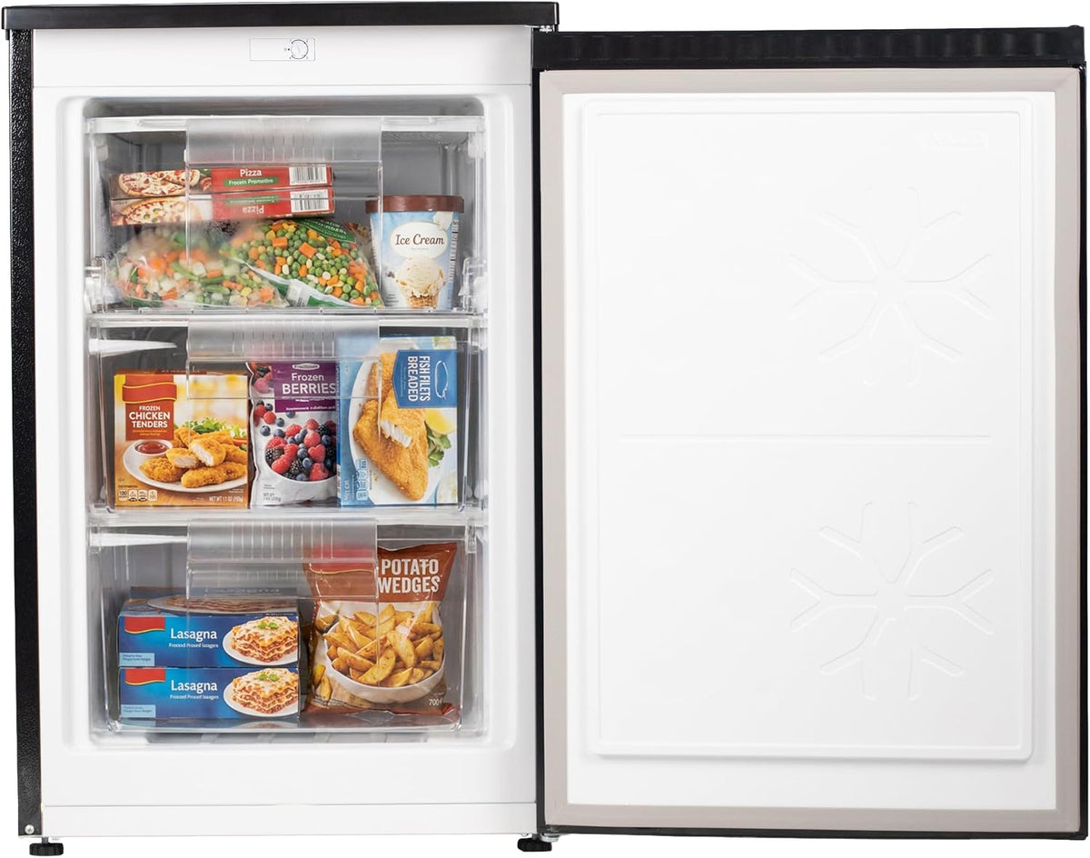 Willow WUCFZ48B 60L Undercounter Freezer - Recessed Handle, Reversible Door, 3 Drawers, Adjustable Thermostat, Mark-Proof Finish, 4* Freezer Rating, Easy Clean, Adjustable Feet - Black