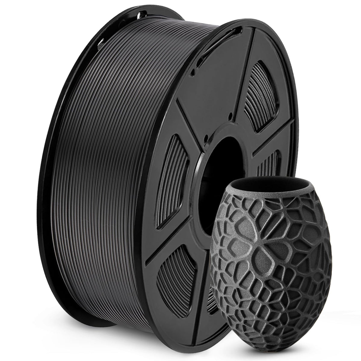 SUNLU PLA Filament 1.75mm Black PLA 1KG, Neatly Wound 3D Printer Filament