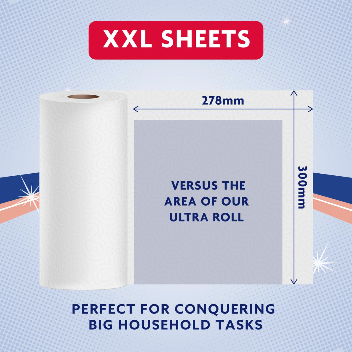 by Amazon Multipurpose Kitchen Roll, 3-Ply, XXL Household Towel, 6 Rolls (Pack of 1), 100 Sheets per Roll