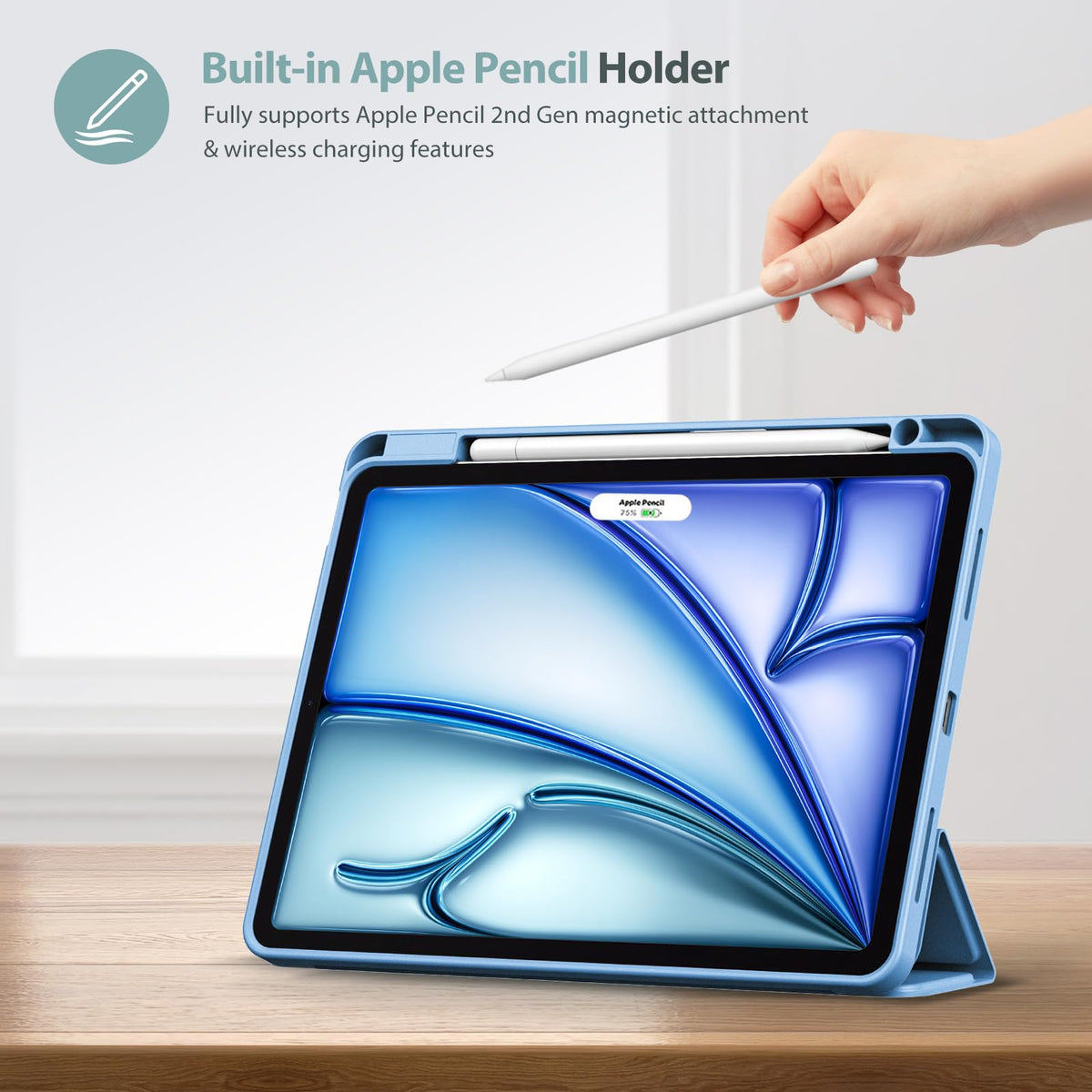 ProCase for iPad Air 11-inch Case M4/M3/M2, Air 5th/4th Gen 10.9,Navy