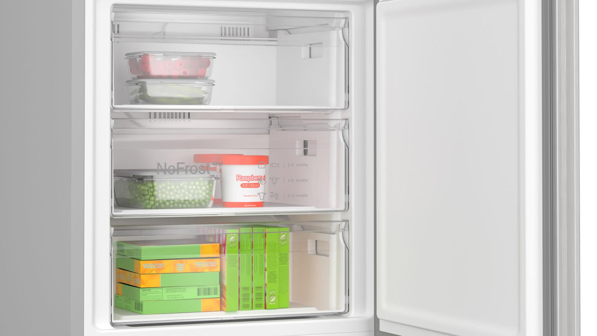 Bosch Series 2 KGN27NLEAG Fridge Freezer, NoFrost, Stainless Steel
