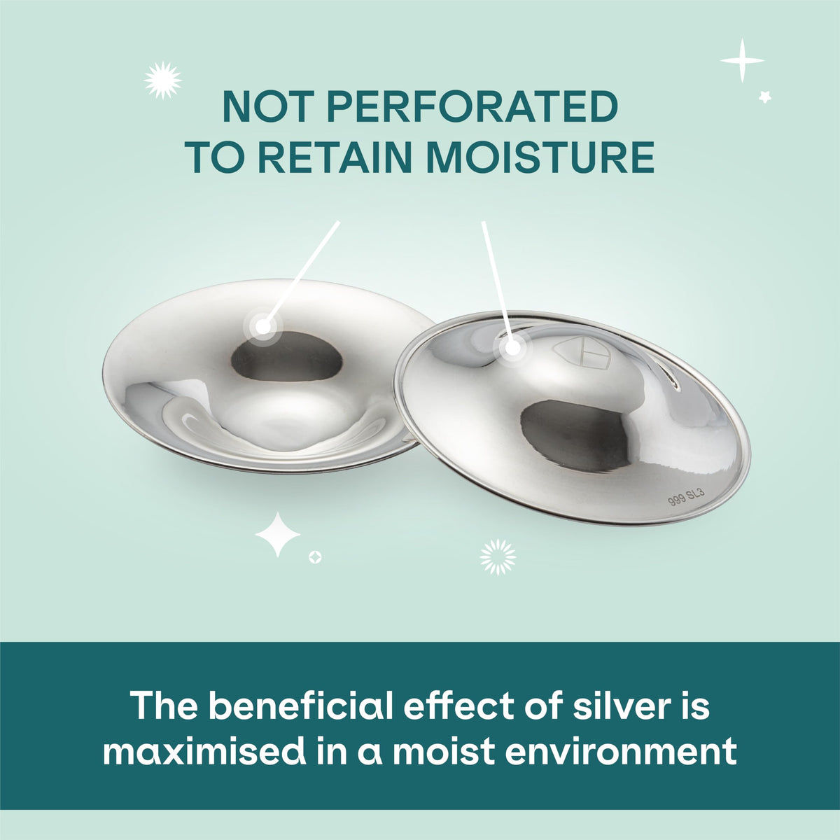 Koala Babycare Silver Nipple Shields - Silver Cups Breastfeeding for Nursing Newborn - Protect and Soothe Your Nursing Nipples - Made in Italy - Medical Device Class 1 -Tri-Laminate Silver