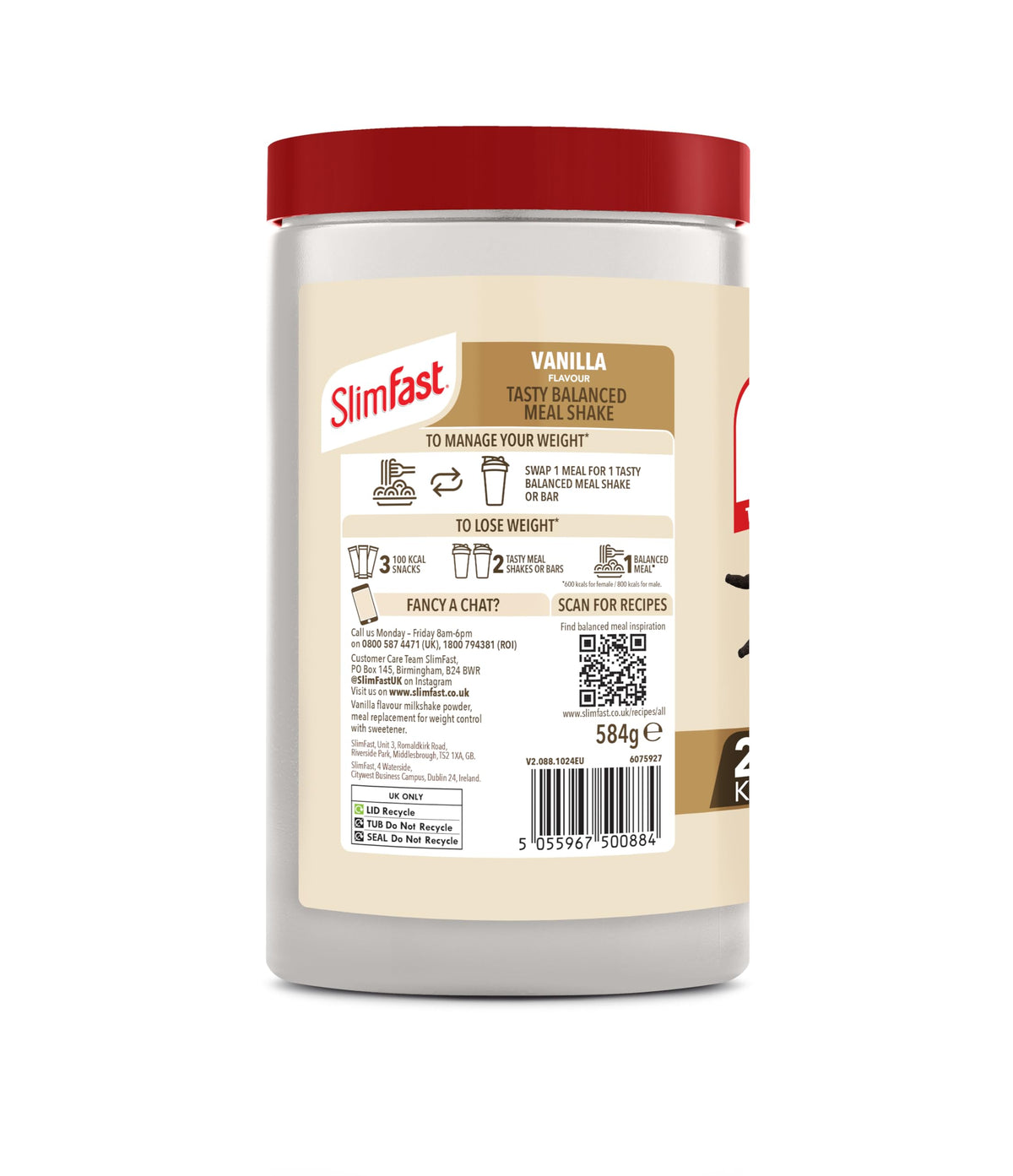 SlimFast • Meal Replacement Powder • Caramelised Biscuit Flavour • 584g