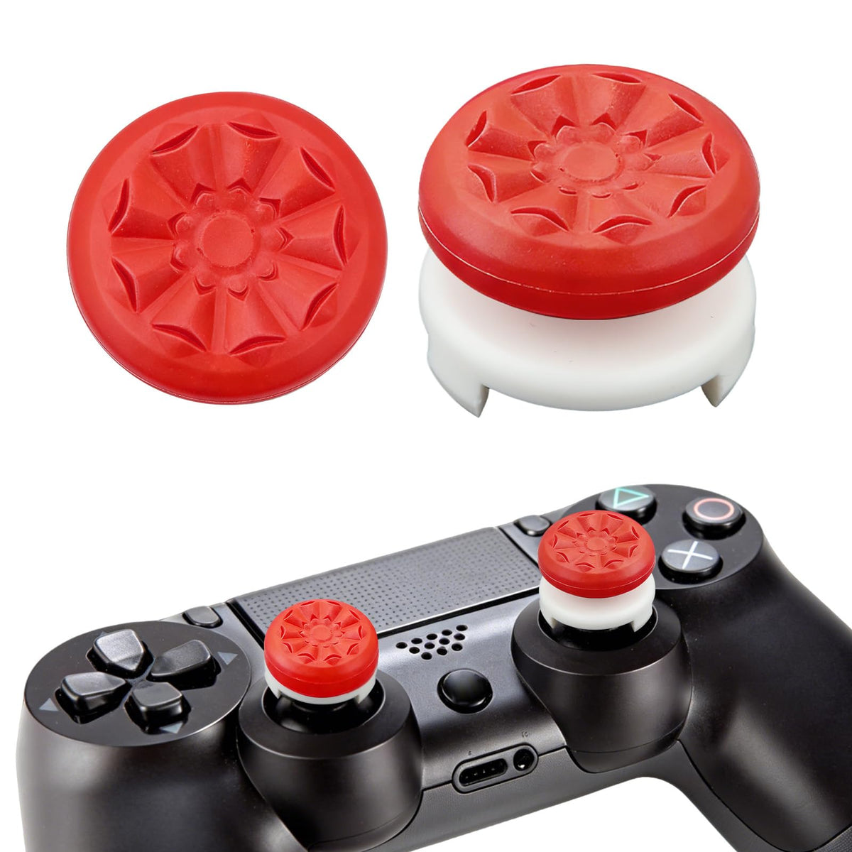 FPS White Thumb Grips for PS4 PS5 Controller Thumbsticks Thumb Stick