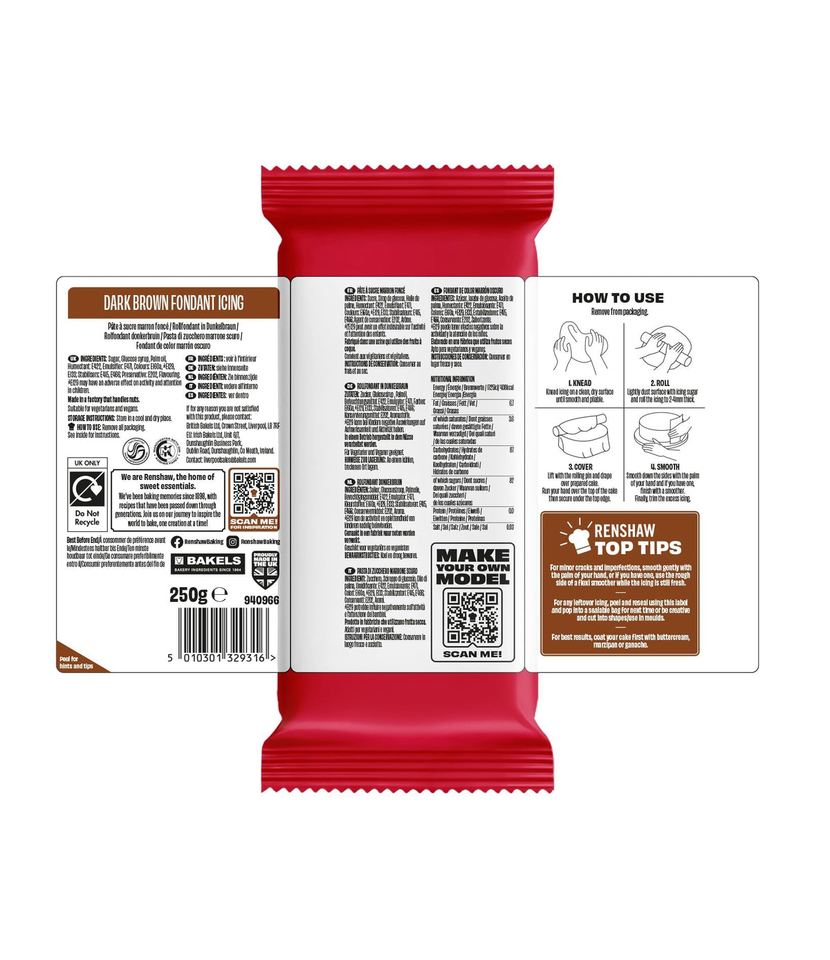 Renshaw White Ready to Roll Fondant Icing, 500 g (Pack of 1)