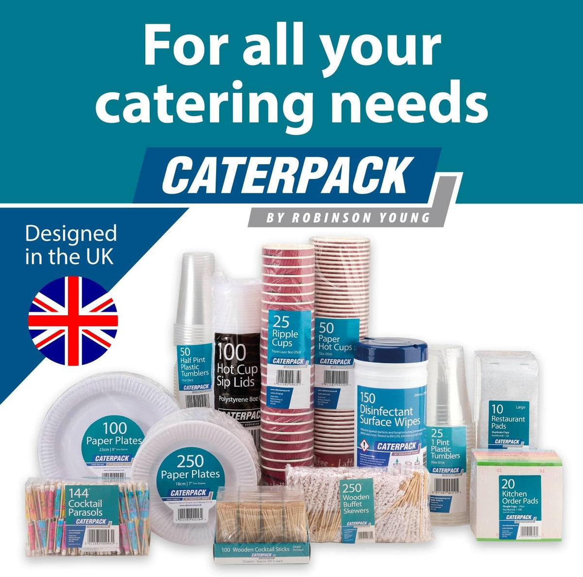Caterpack - 20 Pack Waiter Order Pads Duplicate Copy - Numbered 1-50, Restaurant Order Pads, Cafe, Bar, Food Service, Hospitality, Duplicate Notepads, Catering Order Books