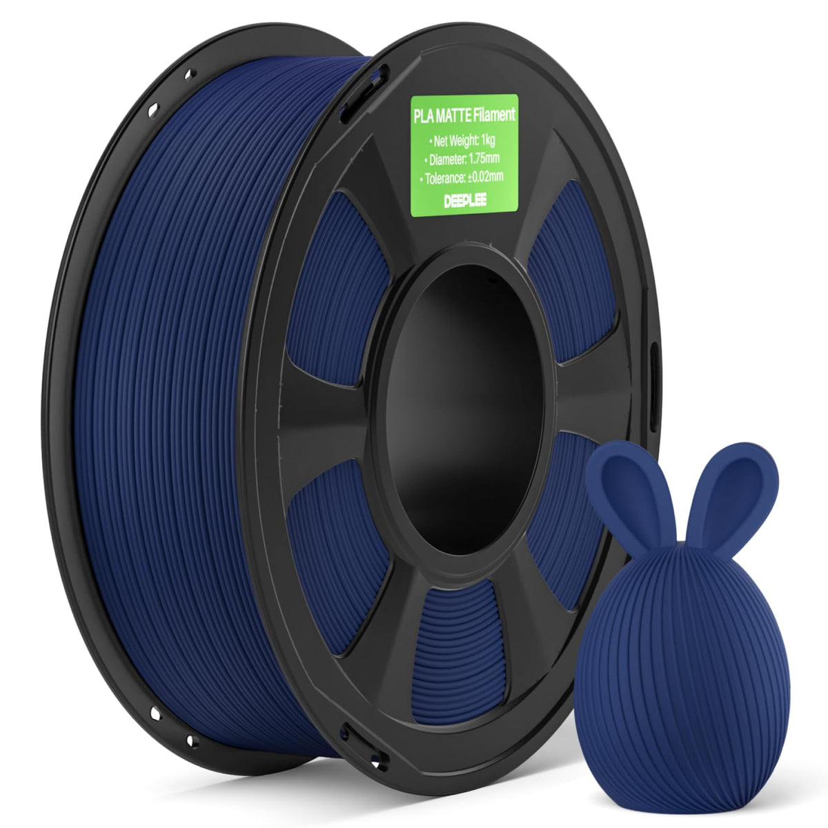DEEPLEE Matte PLA Filament 1.75mm Matte Black 1kg(Plastic Spool)