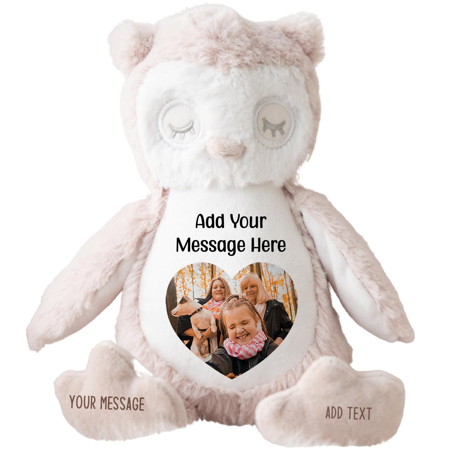 Personalised Photo Teddy Bear – Add Photo on Front & Text on Feet | 28 Styles | Custom Keepsake Gift for Baby, Sympathy, Birthday & More (Brown Teddy Bear)