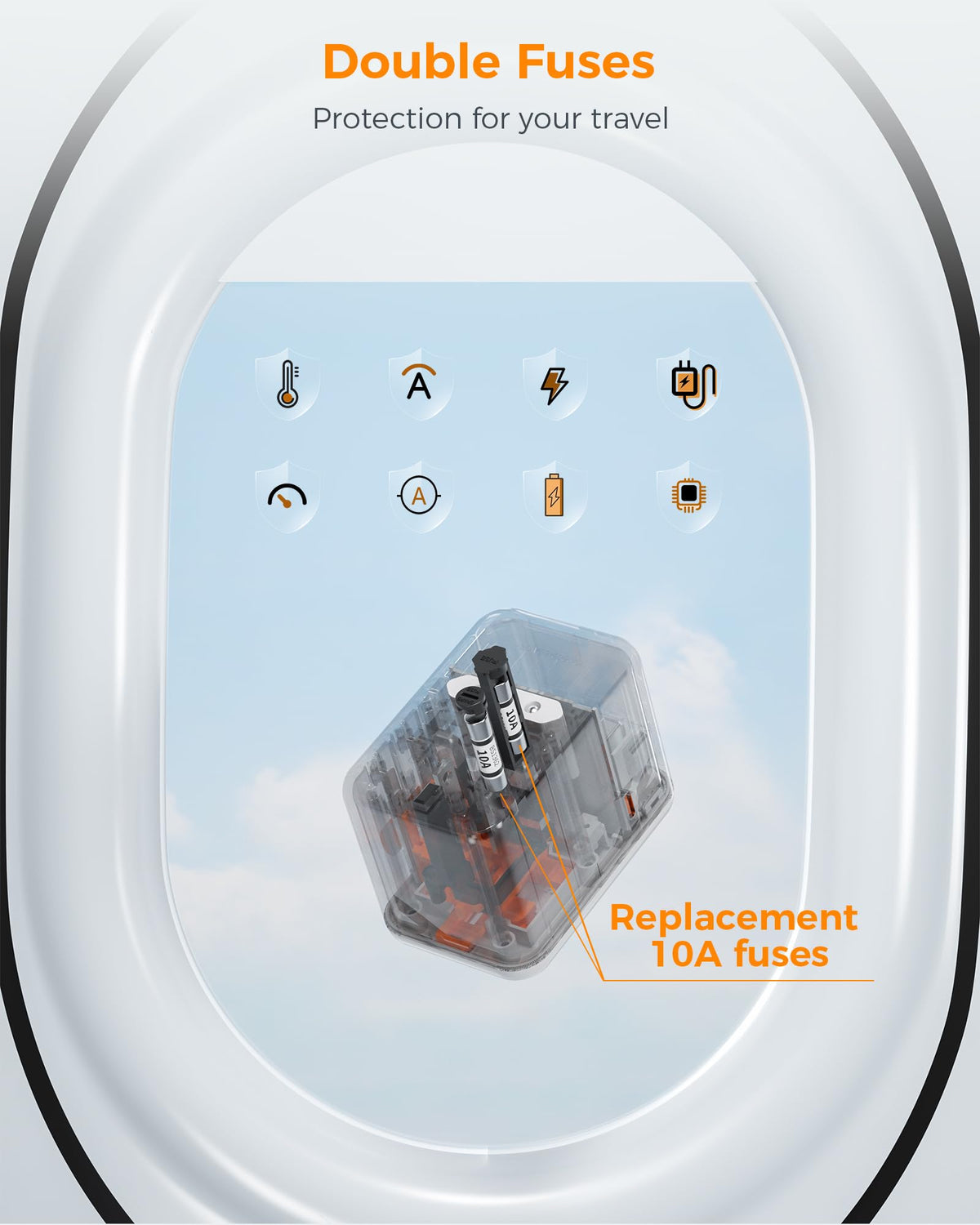 TESSAN UK to Universal Travel Adapter, 1 Pack, Black