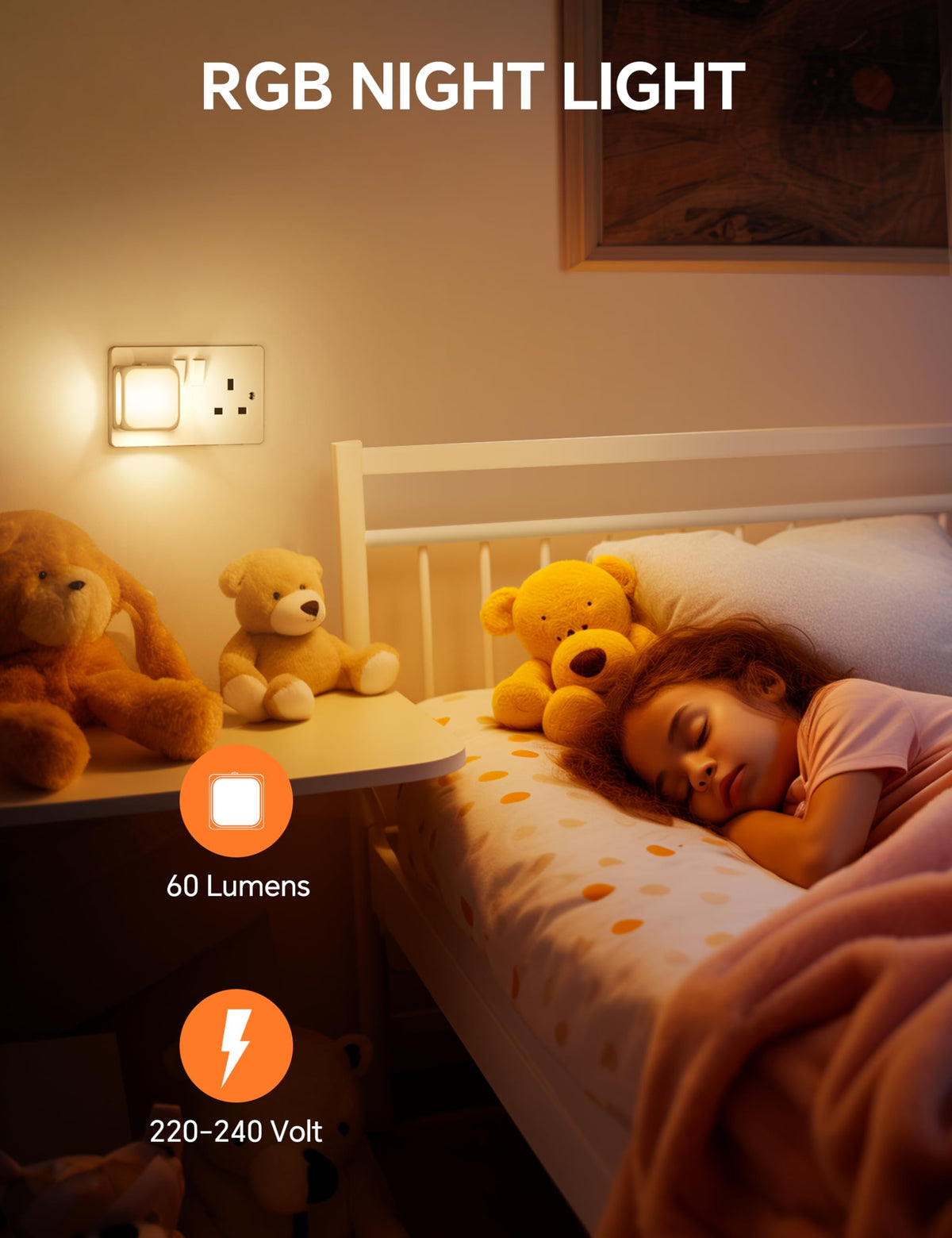 PURSNIC Night Light Plug in Wall, Dusk to Dawn, 3000K Warm White, 4 Pack
