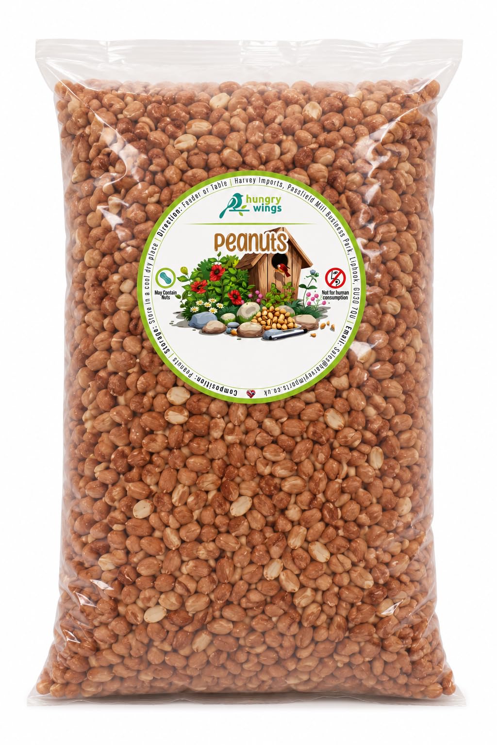 Peanut Kernels Wild Bird Food Seed, 5L Refill Bag