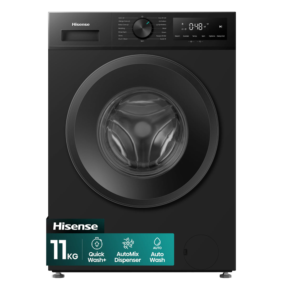 Hisense WF1G7021BW Freestanding 7 KG-Front Load Durable Inverter Washing Machine, Steam Wash-Quick Wash-15 Washing Programs-1200 RPM-White-Energy Rating B
