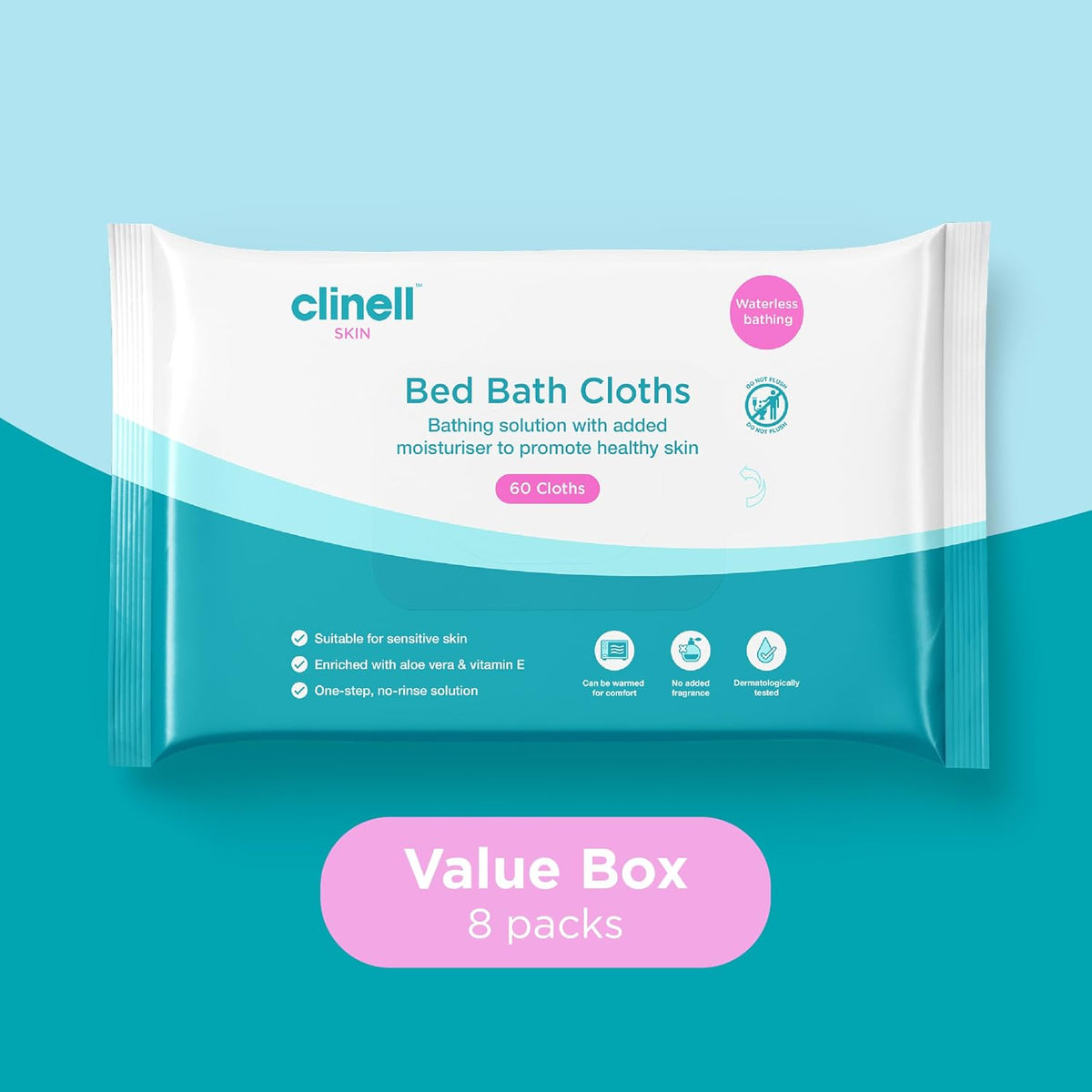 Carell Body Care Wipes - Easy to use, Containing Aloe Vera, Dermotologically Tested, Alcohol-Free - Pack of 60 Wipes
