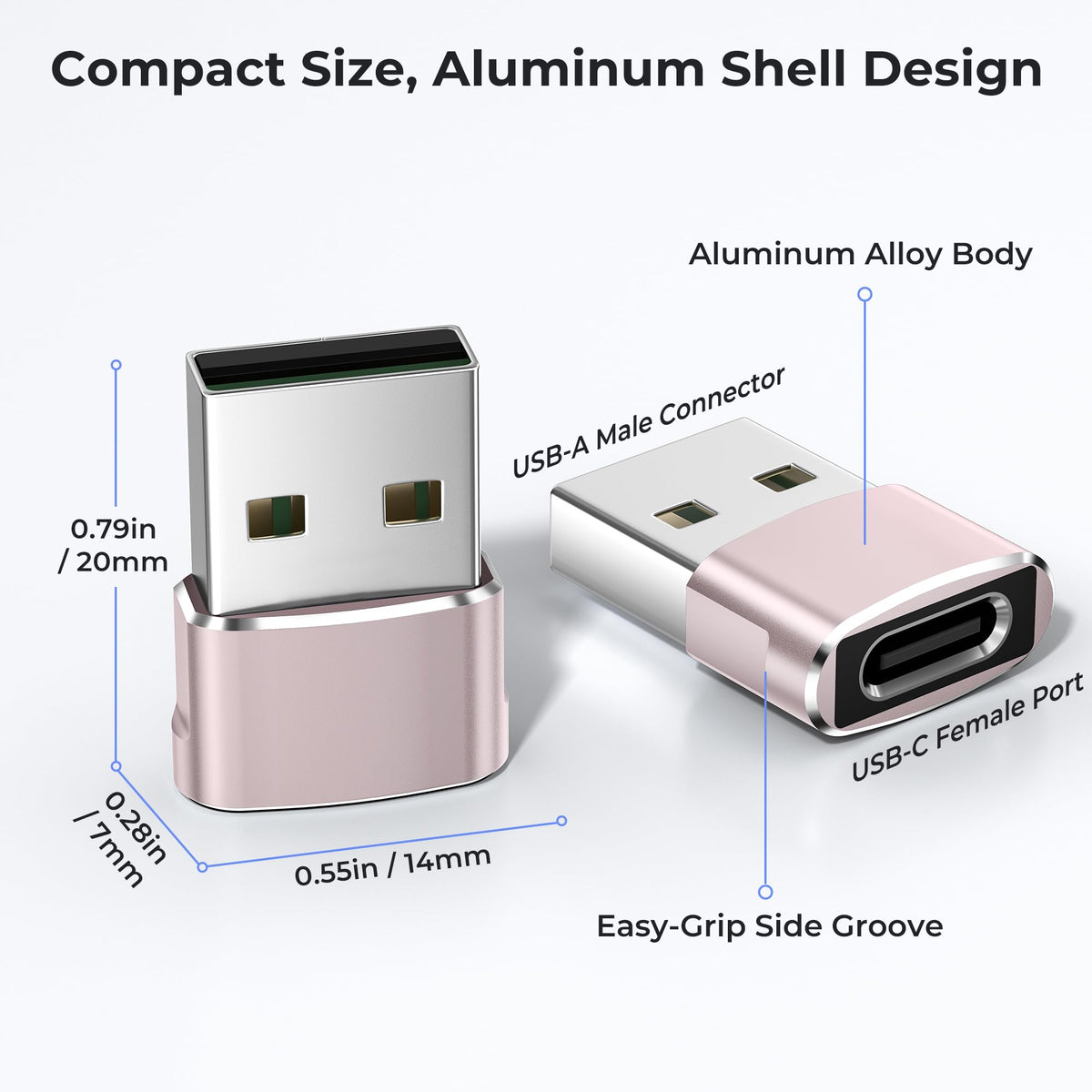 BASESAILOR USB to USB C Adapter,USBC Female to USB A Male Adapter 3Pack