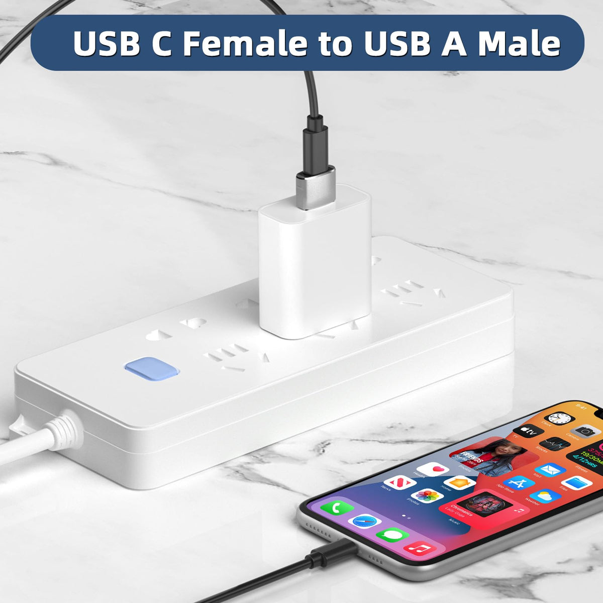 USB C to USB Adaptor, USB to USB C Adapter 3-Pack Charger Cable Converter