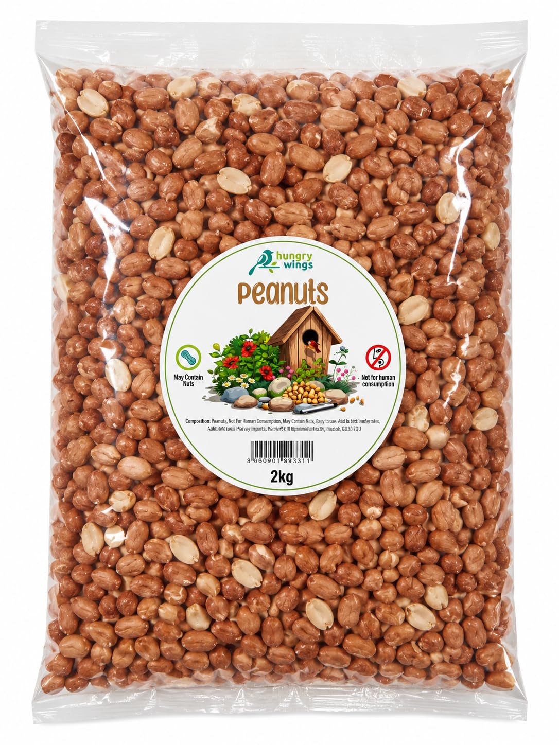 Peanut Kernels Wild Bird Food Seed, 5L Refill Bag