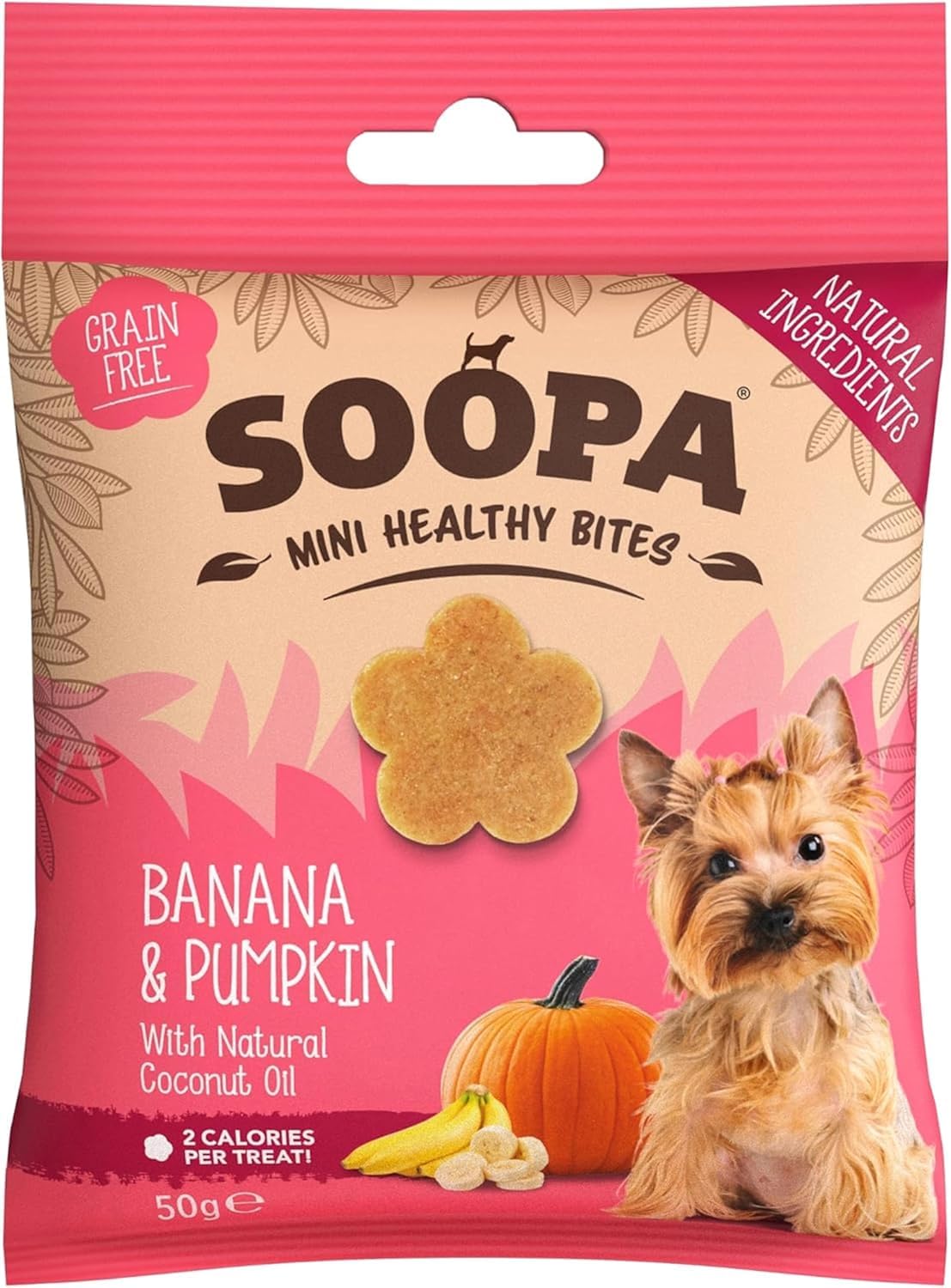 Soopa Strawberry Dog-Quiri Healthy Bites, Dog Training Treats, 50 g, 1-Pack