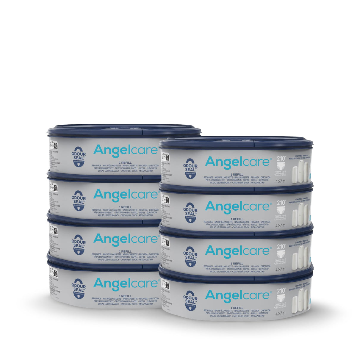 Angelcare Octagonal Refill, 6 Pack, for Classic XL Nappy Bin