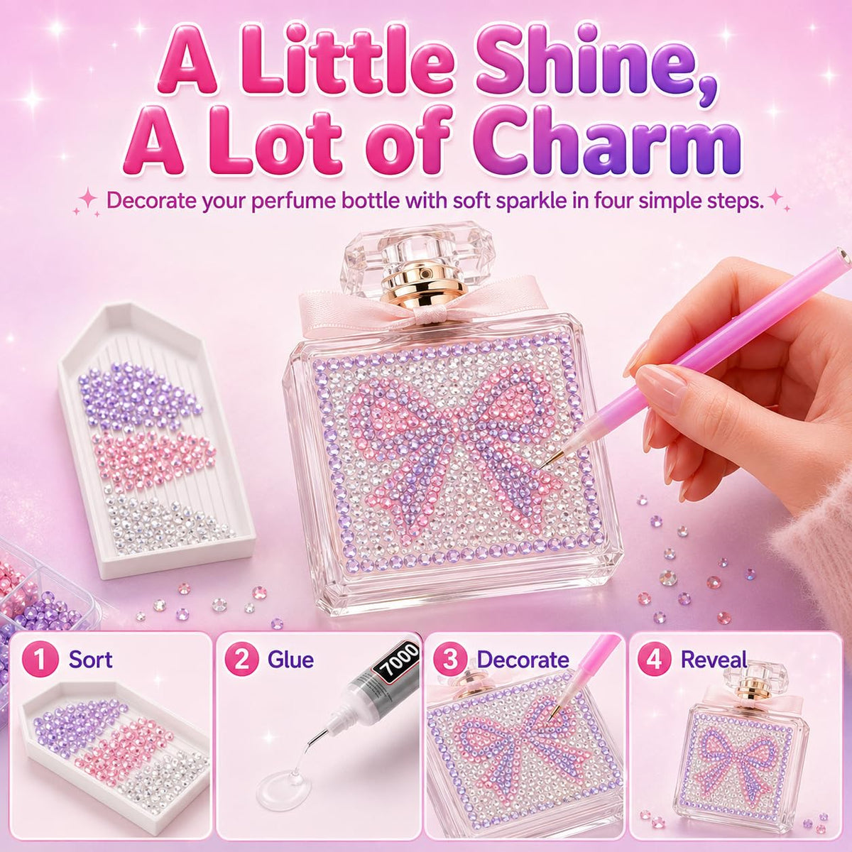 Fournine 4mm 20000Pcs Bedazzling Kit with Rhinestones