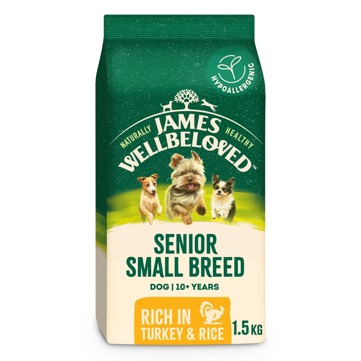 James Wellbeloved Dog Senior Hypoallergenic Dry Food Turkey and Rice 2 kg