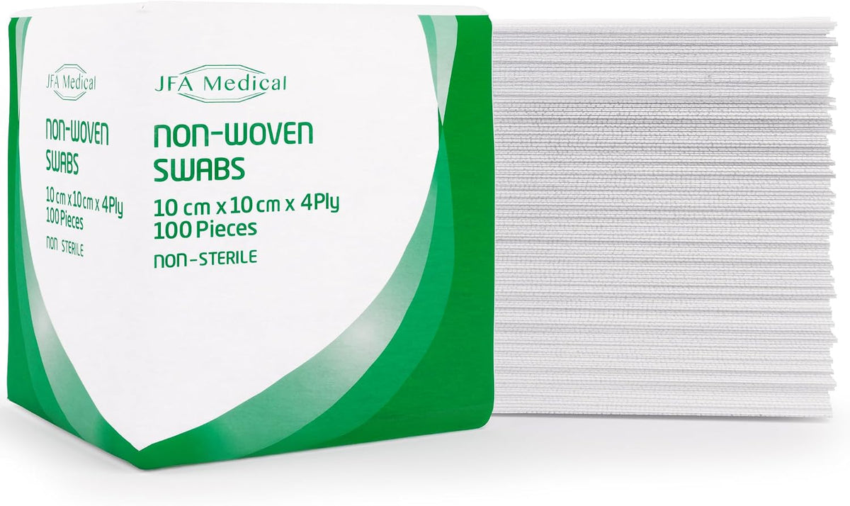 JFA Medical Premium Non-Woven Gauze Swabs 10cm x 10cm - Pack of 100
