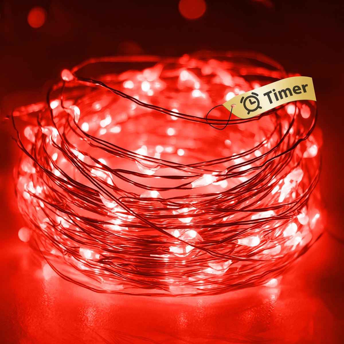 litogo Halloween Orange Fairy Lights Battery Operated with Timer, 3M 30 LED