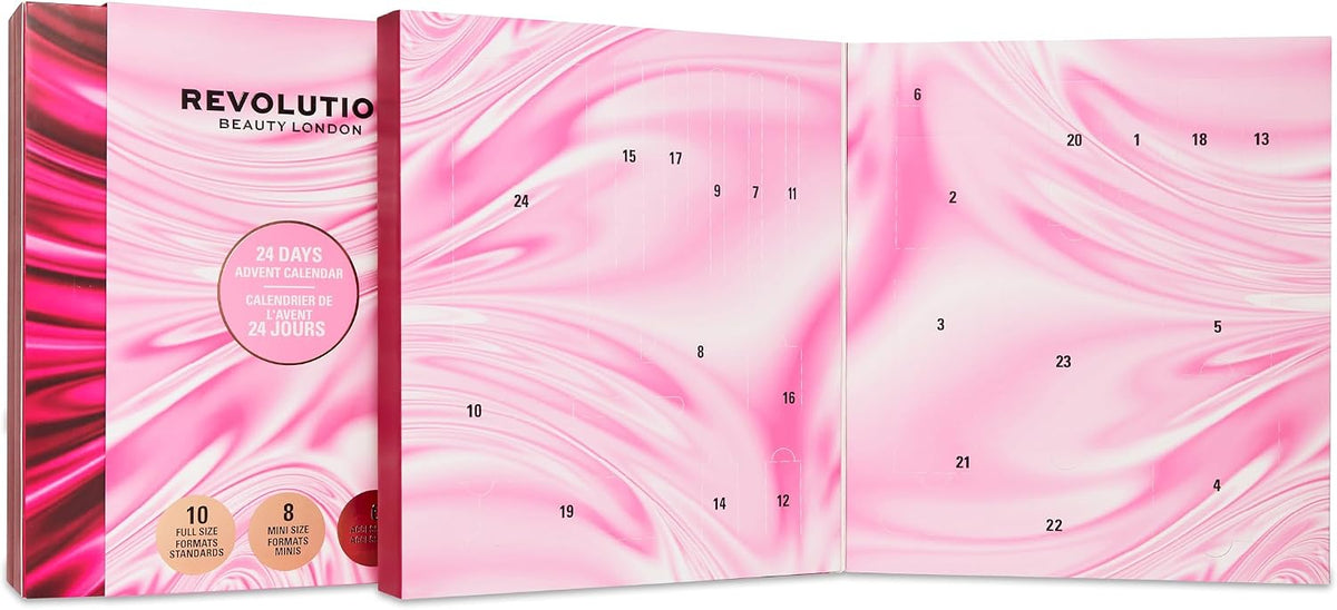 Revolution 24-Day Advent Beauty Calendar 2026, Christmas Makeup Gift Set