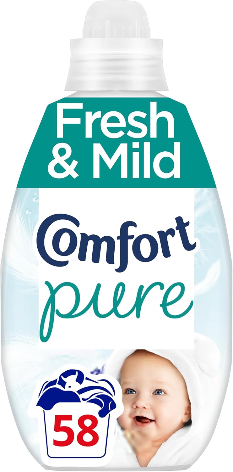 Comfort Pure Ultimate Fresh & Mild Ultra Concentrated Fabric Conditioner Dermatologist-Recommended Gentle Next to Sensitive Skin 58 washes (870 ml)