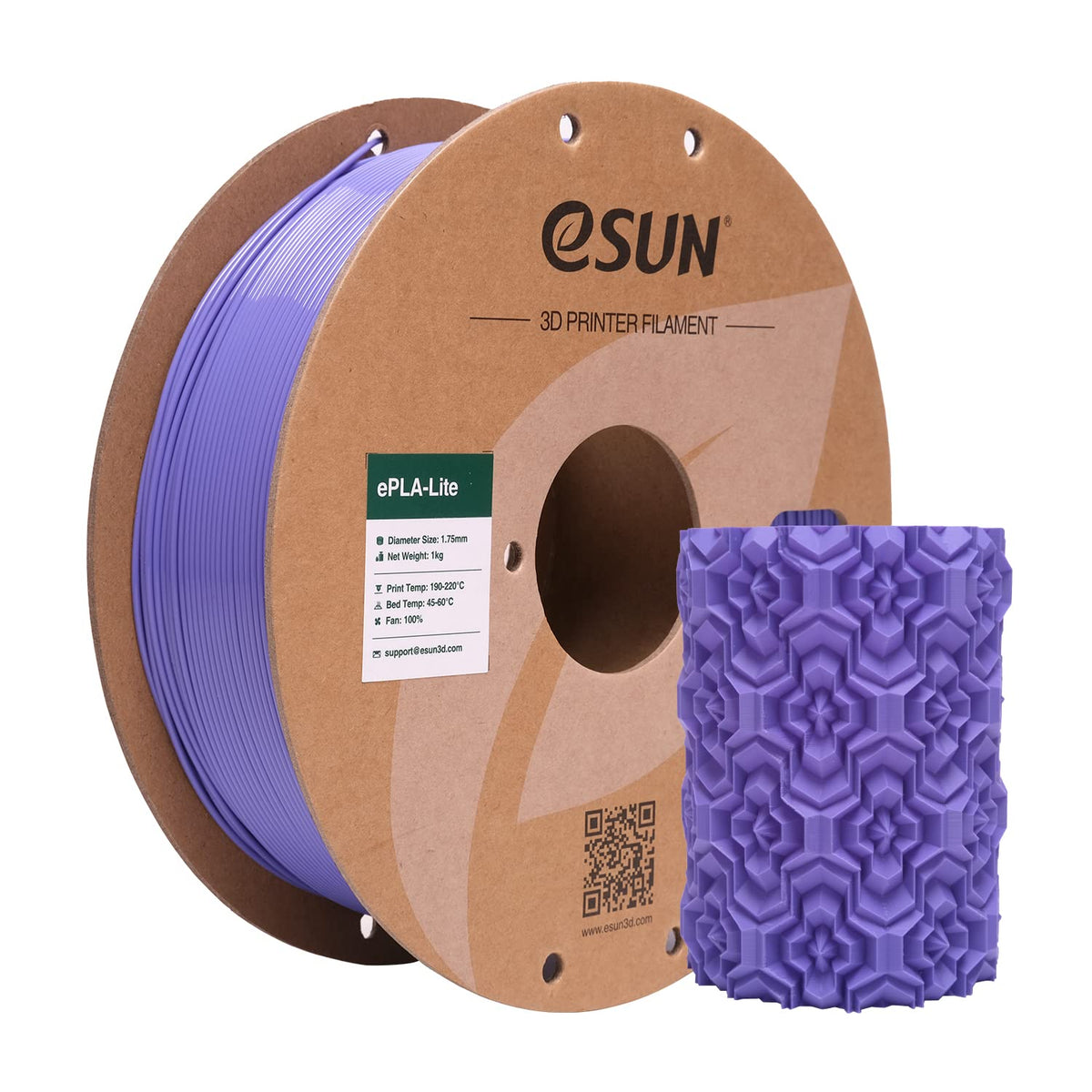 eSUN PLA Filament 1.75mm 1KG(2.2LBS), 3D Printer Filament PLA, Black