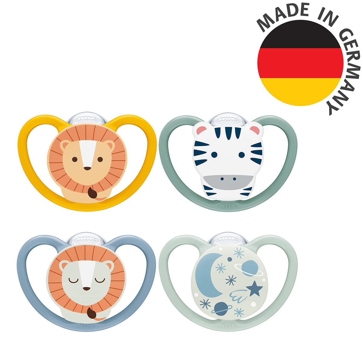 NUK Perfect Match Air Baby Dummies | 6-18 Months | Orthodontic Soothers that Promote Air Flow & Prevent Drool Rash | 95% Baby Acceptance** | Assorted | 4 Count