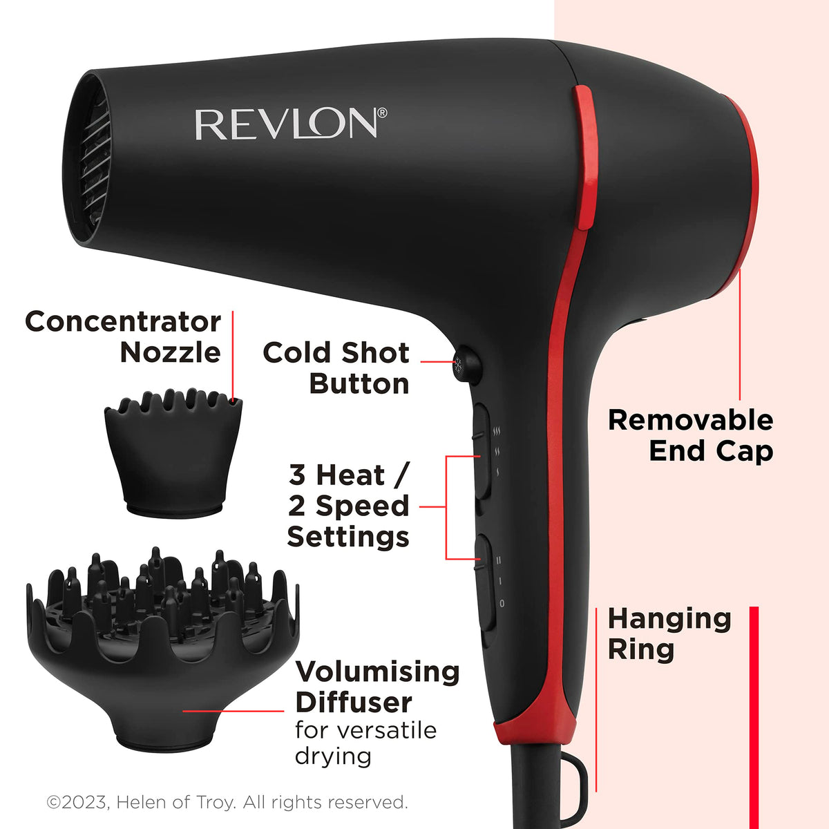 Revlon RVDR5823 Fast and Light Hair Dryer, 2000W