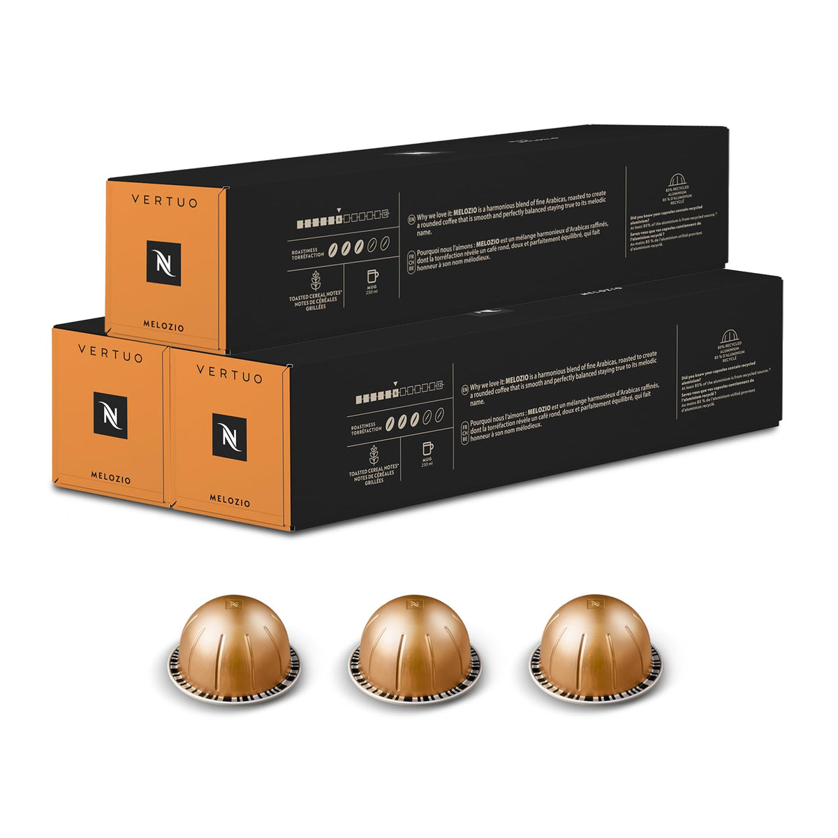 Nespresso Vertuo Coffee Pods Espresso Variety Pack - 30 Capsules (3 sleeves) Includes 10 Altissio, 10 Diavolto, 10 Voltesso Pods