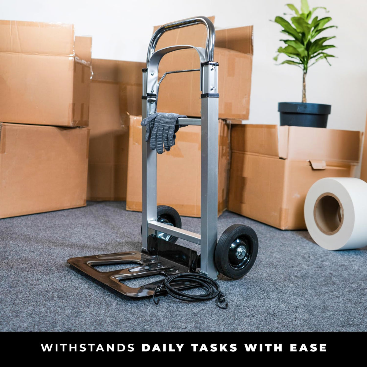 WMR Heavy Duty Folding Aluminium Hand Truck Trolley | Multi-Purpose Sack Barrow Cart | Lightweight & Durable Aluminium Trolley for Luggage, Groceries, Office, Warehouse | 80KG Load Capacity