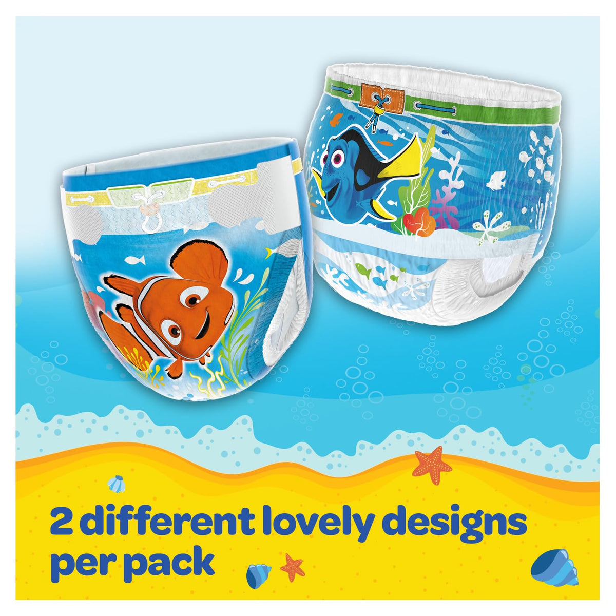 Huggies Little Swimmers, Swim Nappies, Size 5-6 - 33 Pants - Maximum Protection Swimming Nappies with Leak Guards - All-Round Stretchy Waistband