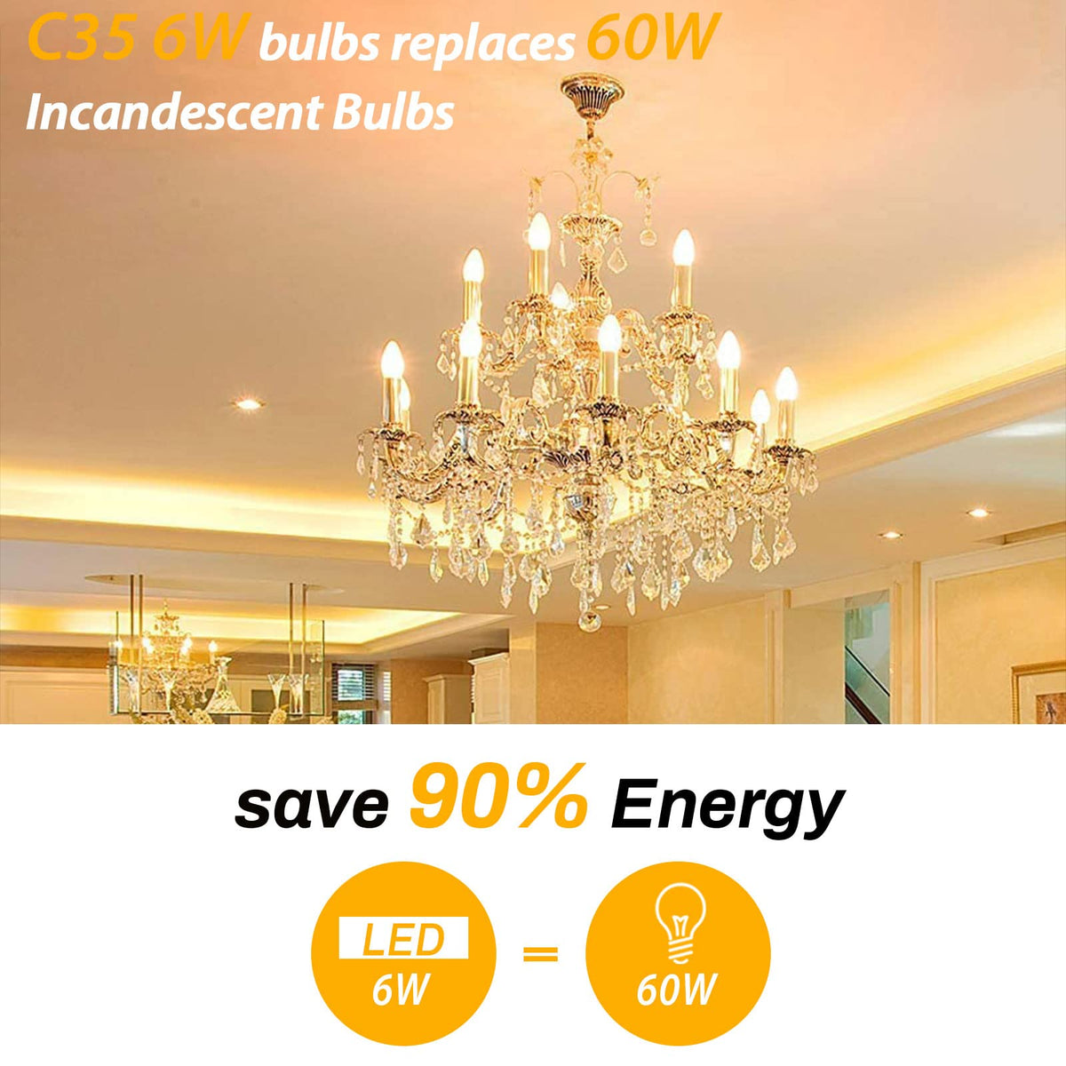 BRIMAX 5Pack E14 Bulb Cool White 5000K,Dimmable 4W Small Screw Light Bulb