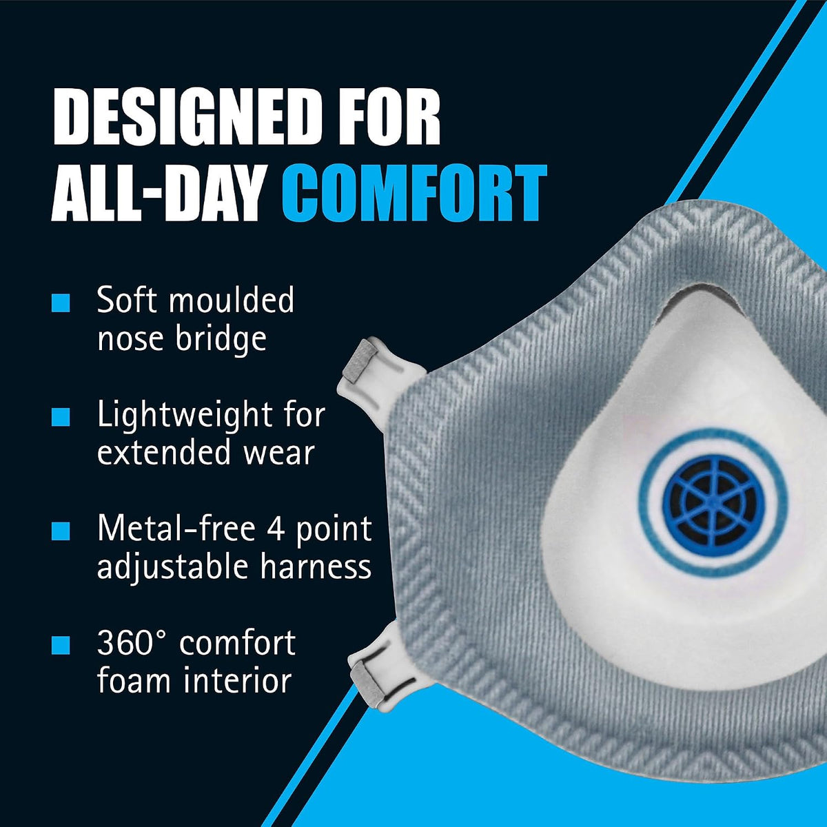 JSP M632 FFP3 Valved Dust Face Mask for Construction, DIY & Trade 10 Pack