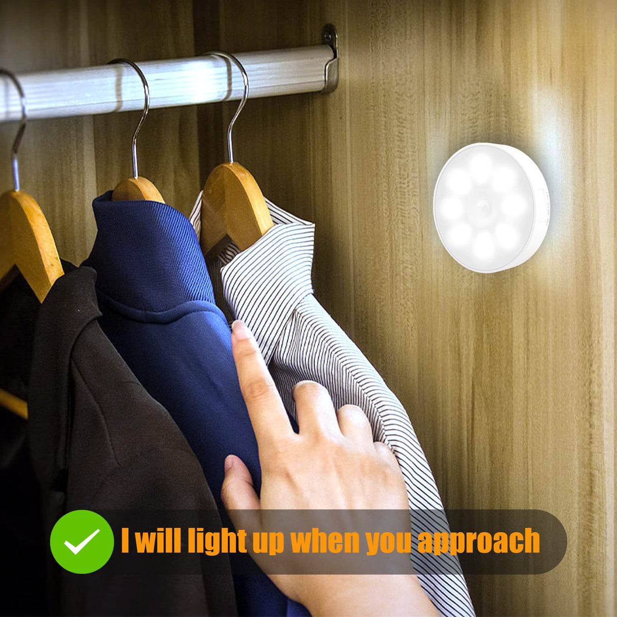 Motion Sensor Lights Indoor, 3 Pack Night Light, Warm Yellow