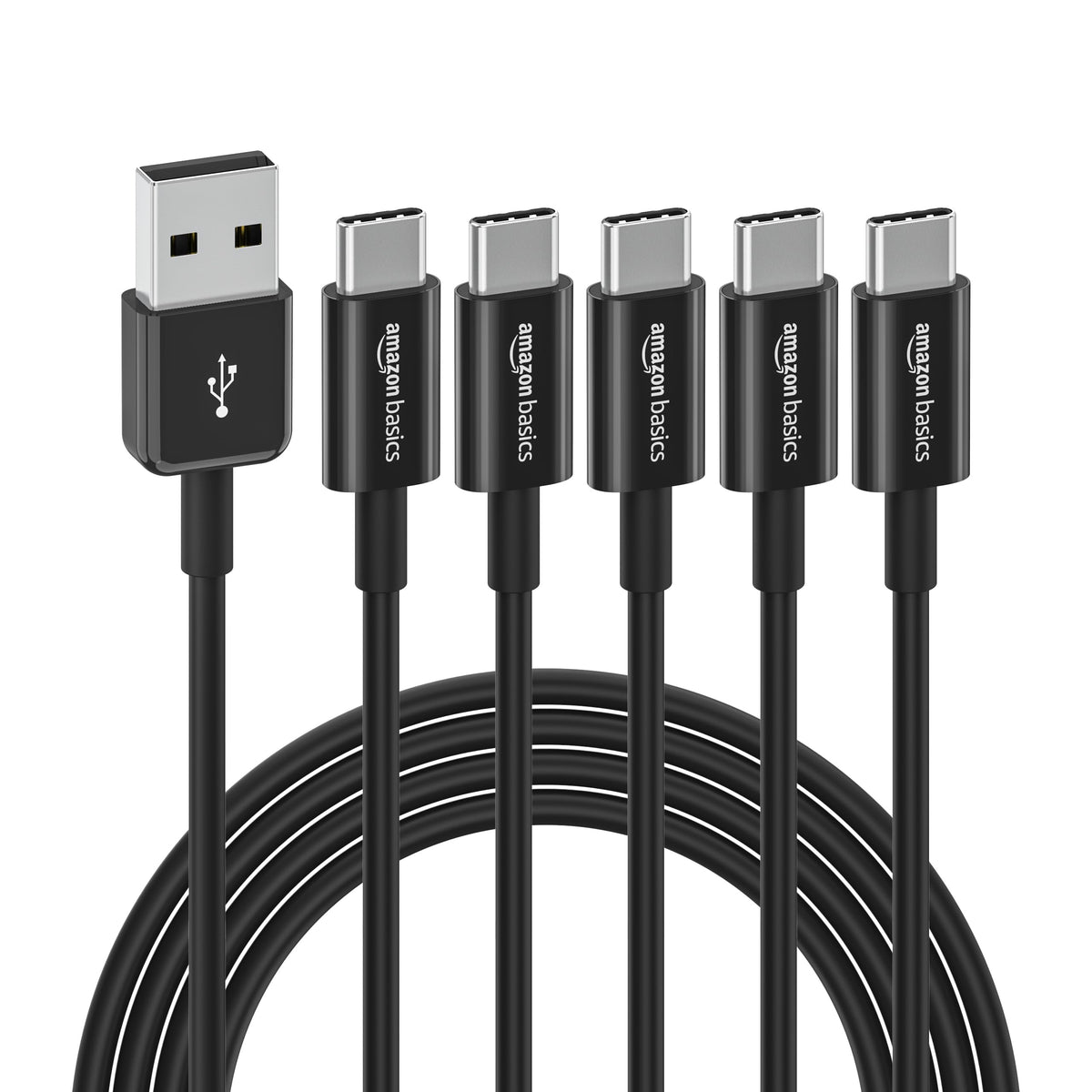 Amazon Basics USB-A to USB-C Fast Charger Cable, USB 2.0, 480Mbps Speed, USB-IF Certified, for Apple iPhone 16/15, iPad, Samsung Galaxy, Tablets, Laptops, 0.9 m, Black