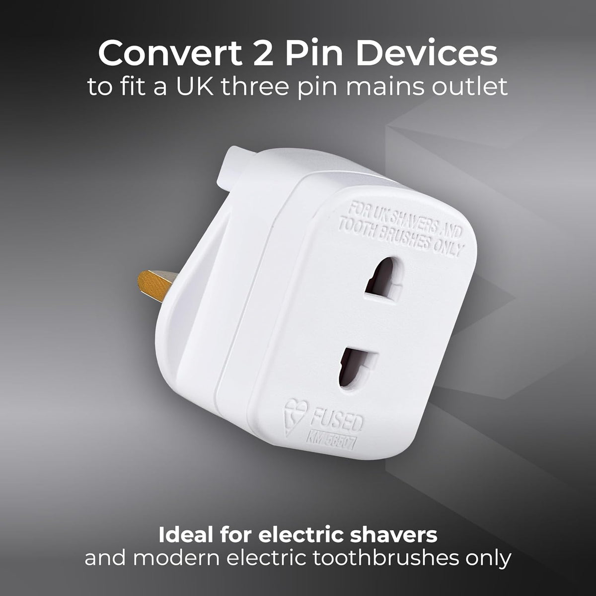 Masterplug Shavingadaptor_01 Electric Shaver Adaptor, 50 x 48 x 46 mm, White