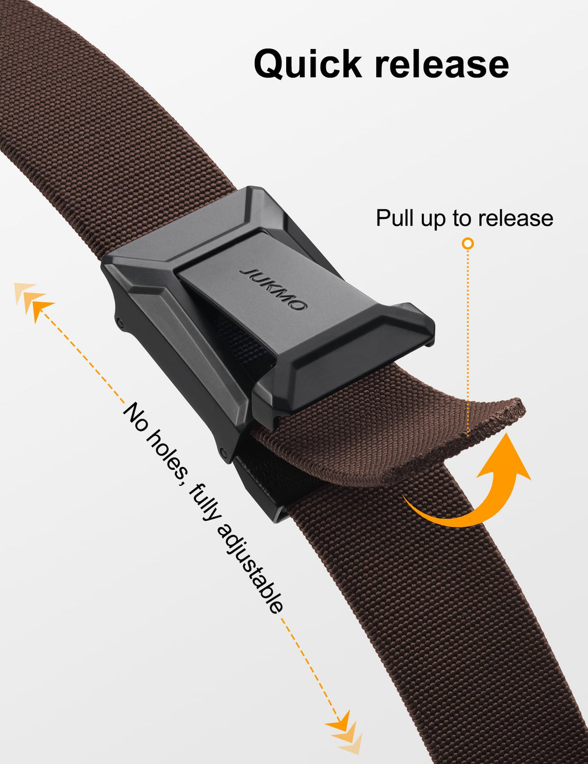 JUKMO Stretch Tactical Belt for Men, Military Work Rigger Hiking 1.5" Elastic Nylon Web Ratchet Quick Release Belt in Gift Box