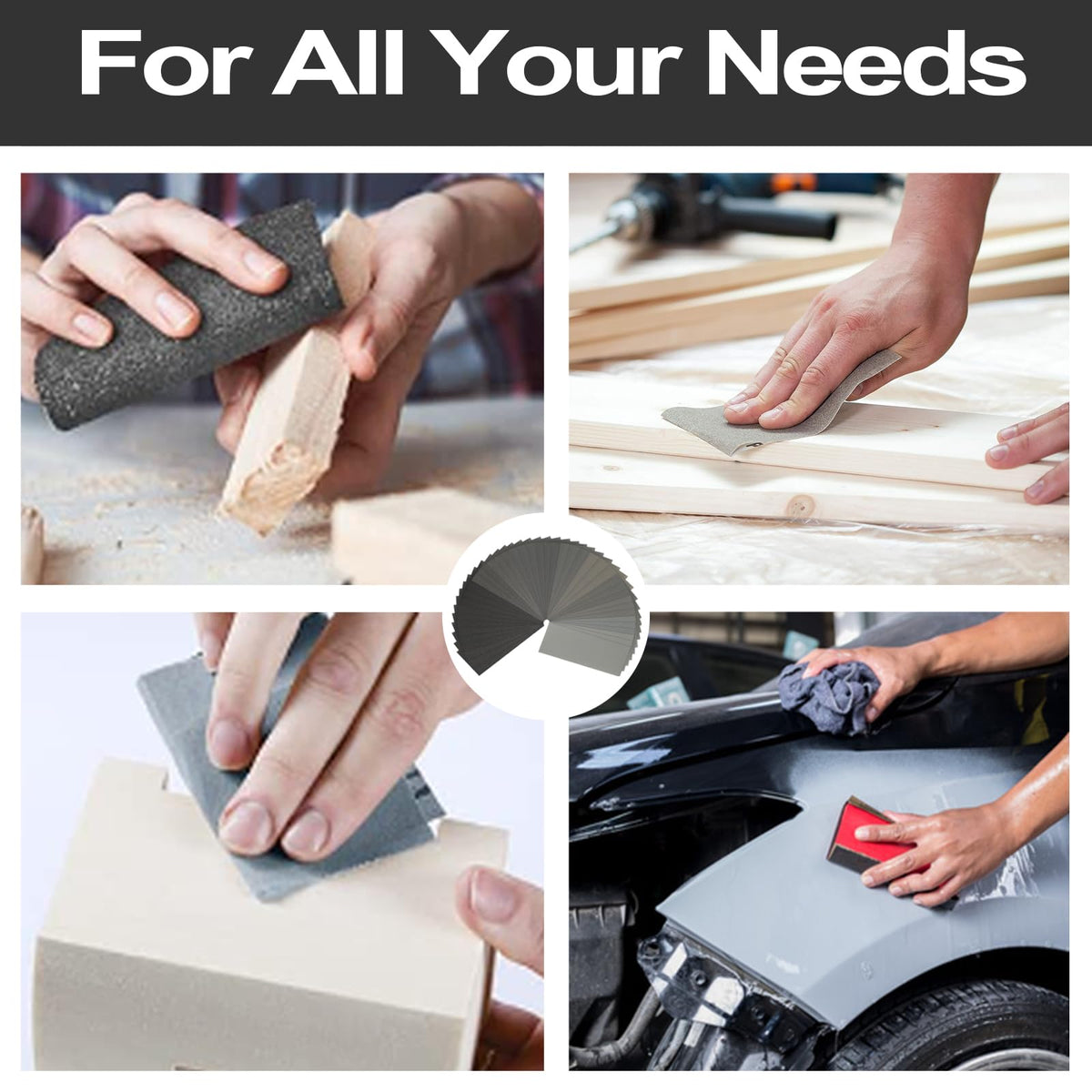 STEBRUAM Wet and Dry Sandpaper 220 Grit, Sanding Paper for Car Metal Wood