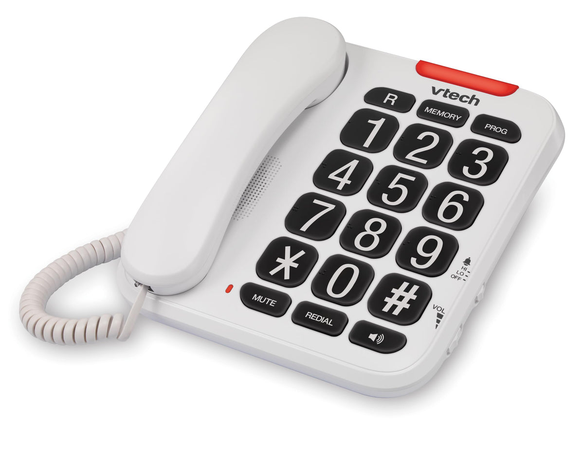 VTech CD1100 Trimstyle Corded Home Phone.No AC Power Required,Landline Phone with last number redial key,ringer control,receiver volume control,recall key,hearing aid compatible,table&wall mountable