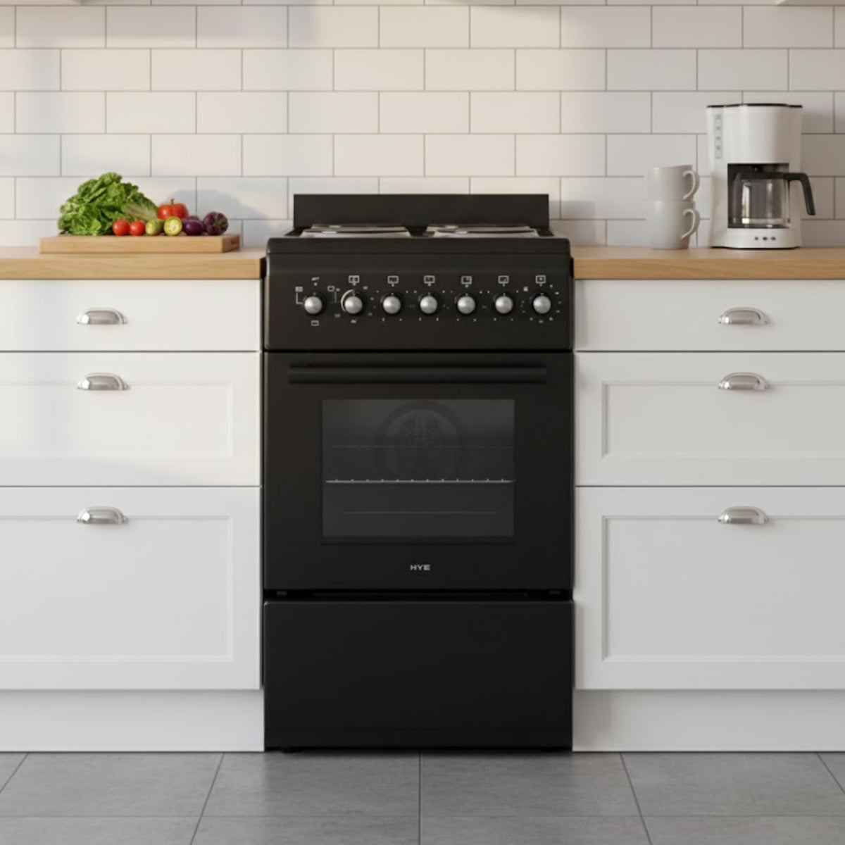 HYE 50cm Freestanding Cooker - Electric Cooker with Kitchen Stove, white