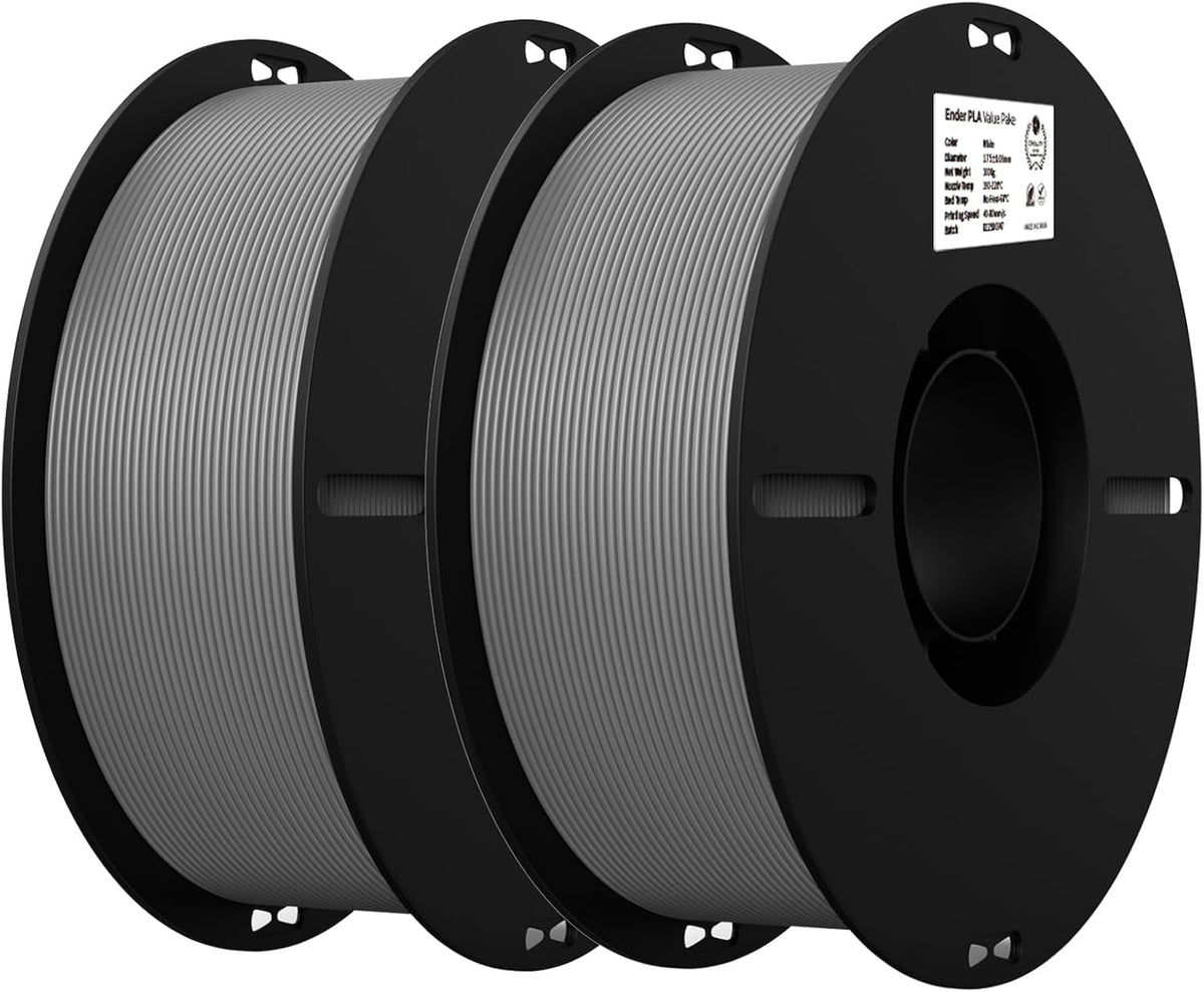 Creality Ender PLA 3D Printer Filament 1.75mm, 4 Packs 1KG Spool(2.2lbs), Dimensional Accuracy +/-0.03mm, No Clogging & Bubbles, Fits for Most FDM 3D Printers (White*4KG)