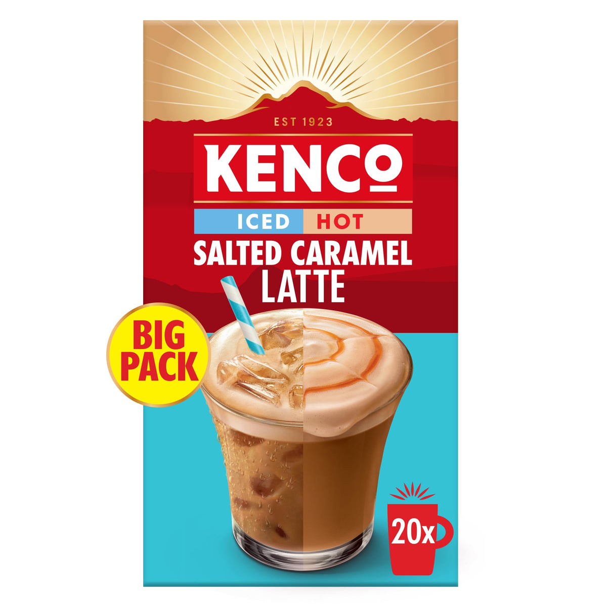 Kenco Iced Hot Salted Caramel Latte Sachets x8 (Pack of 5, Total 40 Sachets)