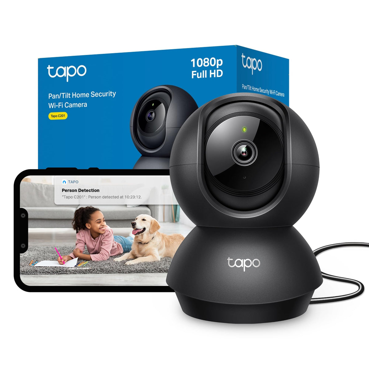 Tapo C200 Full HD Pan/Tilt Indoor Security Camera Pet Camera House Security